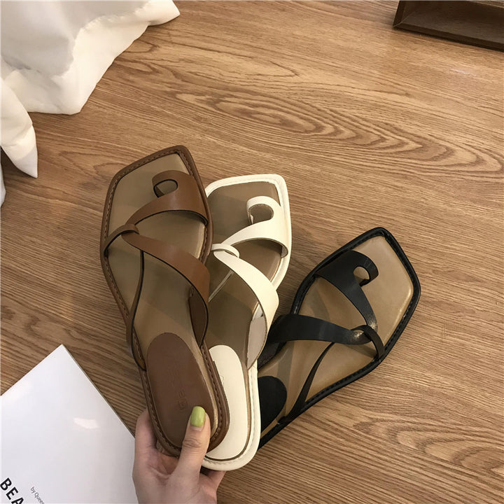 Dame elegante krydsrem slide sandaler Stilla