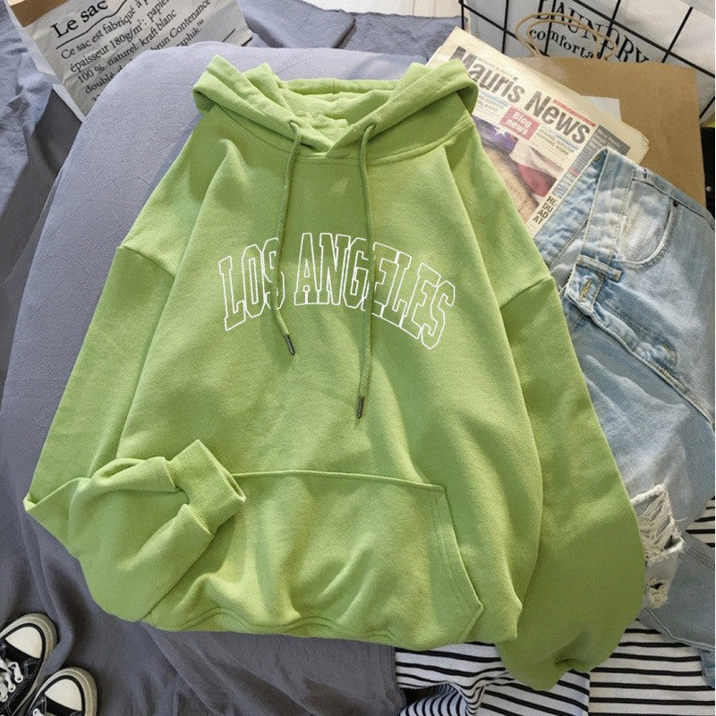 Kvinders hoodie med kreativ Los Angeles skrift Skovae