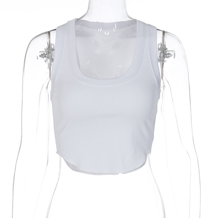 Dame Sporty Crop-Top med iøjnefaldende ribdesign Stilla