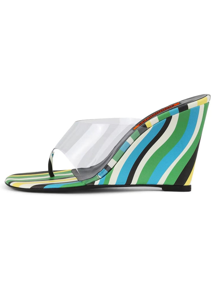 Femme Transparente Wedge Slide Sandaler Stilla