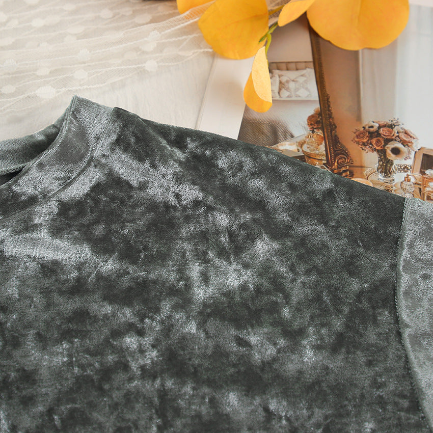 Dame fritids-loungewear-sæt i luksuriøs velour med casual pasform Stilla
