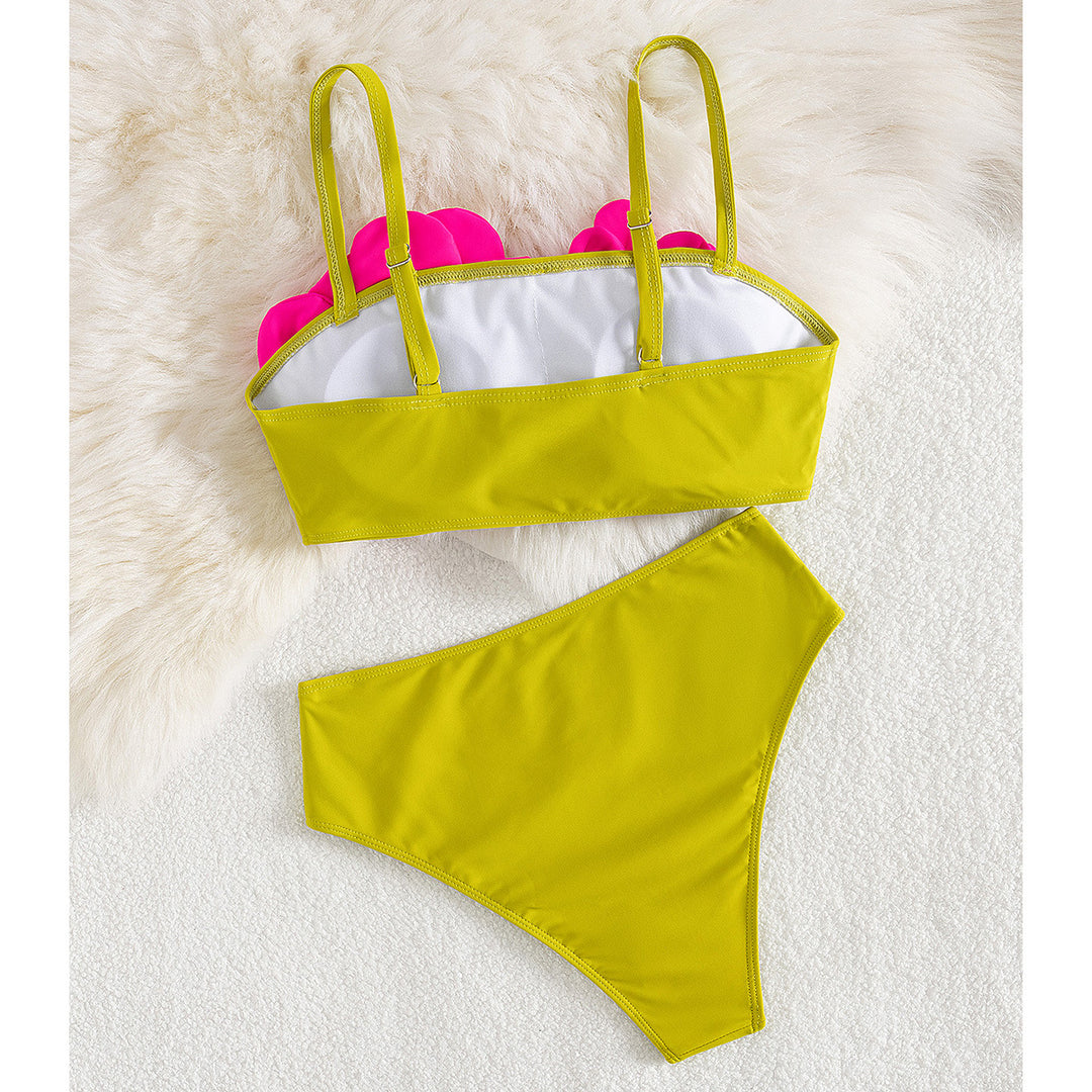 Dame bikini sæt med spændende blomsterdesign og flatterende høj talje Stilla