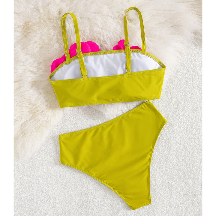 Dame bikini sæt med spændende blomsterdesign og flatterende høj talje Stilla
