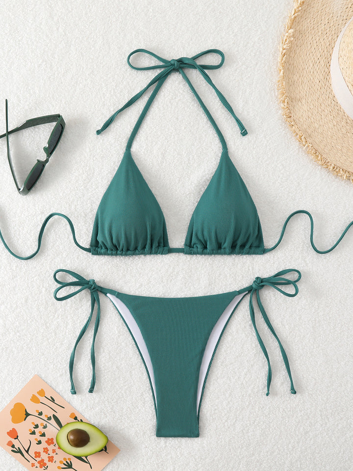 Dame Triangel-Bikini med justerbare stropper og raffinerede detaljer Skovae