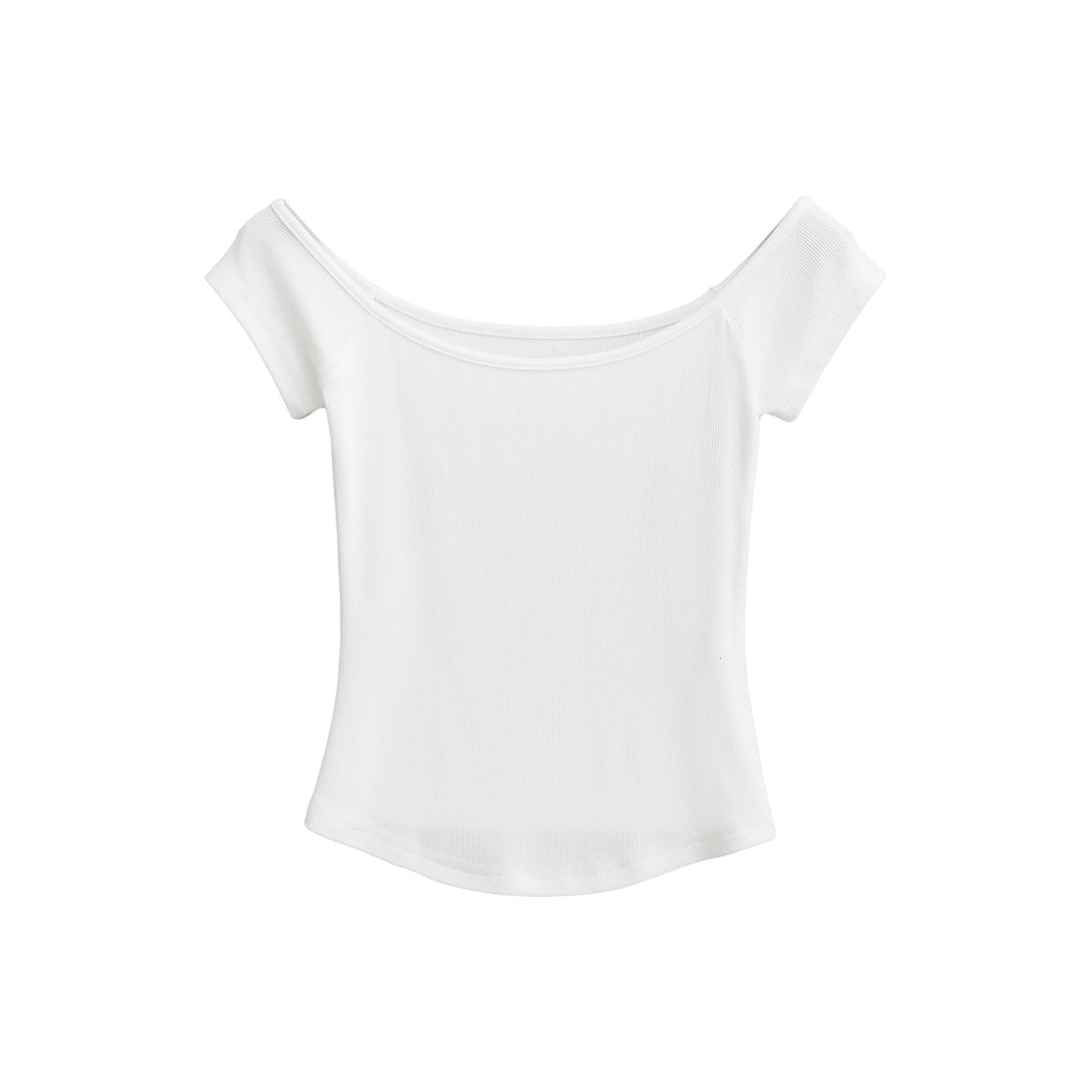 Dame Off-Shoulder Top med elegant ribstruktur Stilla