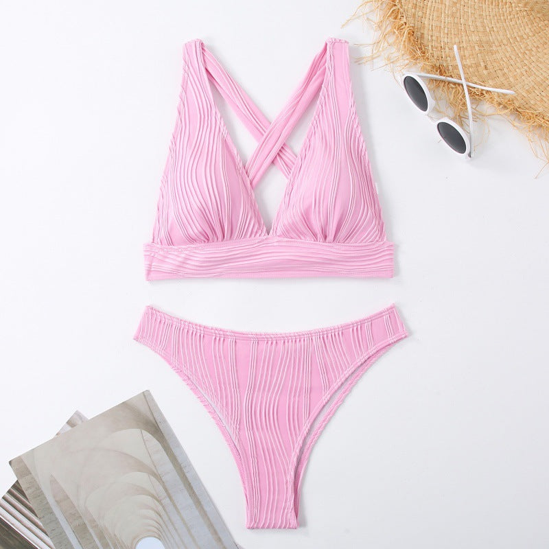 Dame Design Bikini med rynkede detaljer Skovae