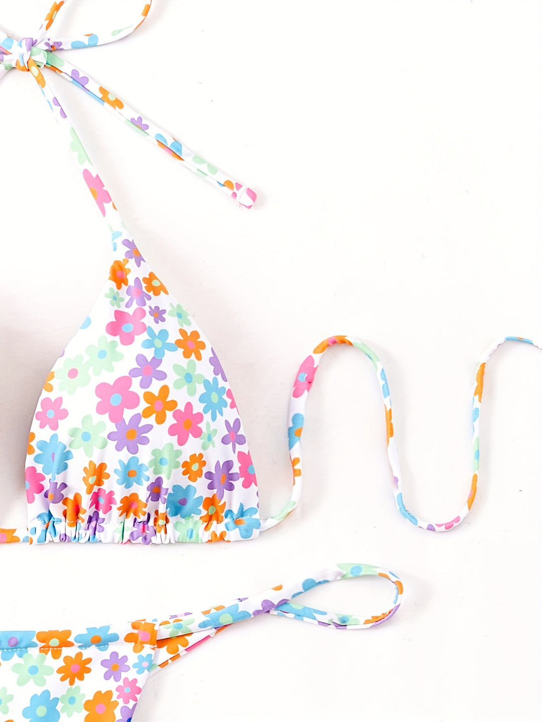 Damer Triangel-Bikini-sæt med blomstermønster og justerbare stropper Stilla