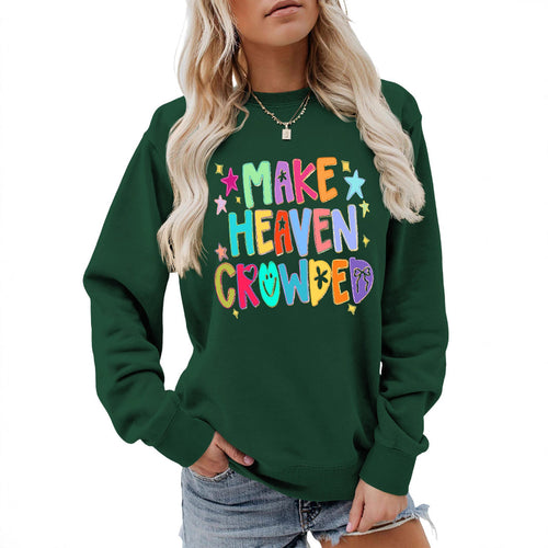 Kvinders sweatshirt med farverigt design og legende tekst Stilla