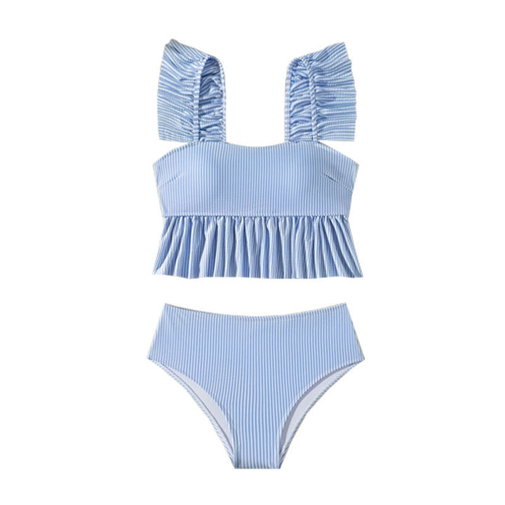Dame Bistretch-bikini med voluminøse flæser Stilla