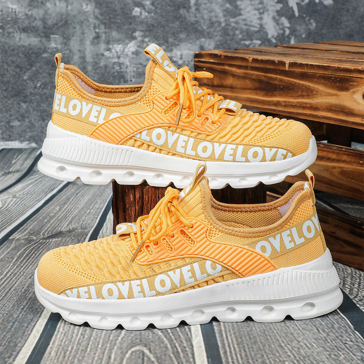Dame Åndbare Løbesneakers med fleksibel sål og fashionable skrift Stilla
