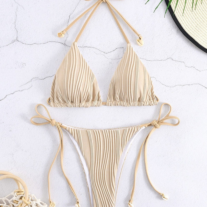 Dame Triangel-Bikini-Sæt med raffinerede ruffles-detaljer og variable bindebånd Stilla