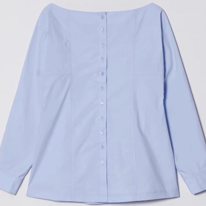Dame elegant Button-Up Bluse med struktureret design og behagelig pasform Stilla