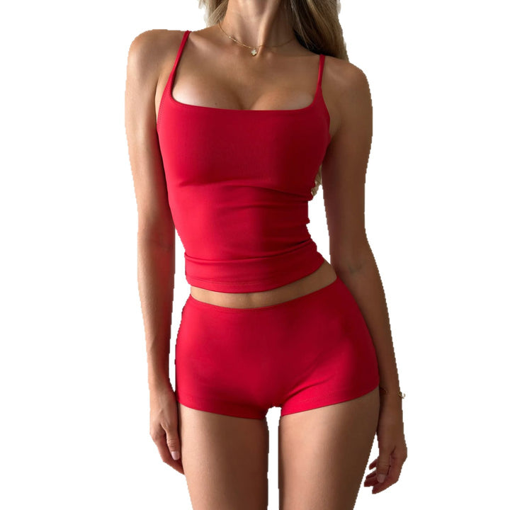Damen bequemes Tanktop und Shorts-Set Skovae