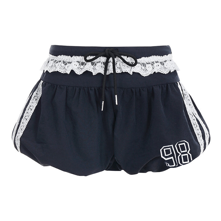 Dame sporty og mode shorts med elegant spidsbånd og justerbar taljebånd Skovae