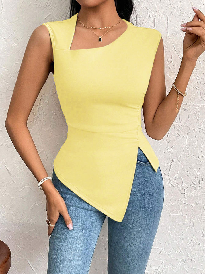 Kvindernes asymmetrisk top med elegant drapering og fashionable udskæring Stilla