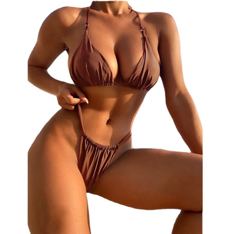 Dame Triangel-Bikini med høj benudskæring Skovae