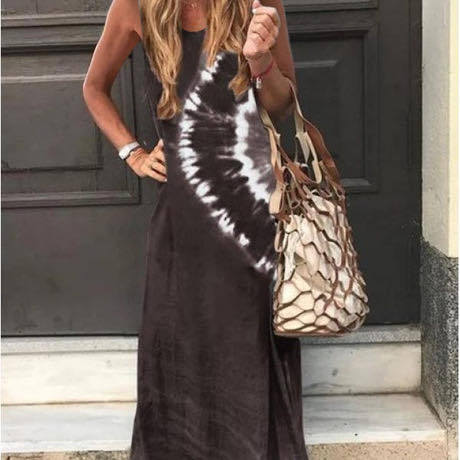 Kvinders maxikjole med moderne tie-dye design og afslappet pasform Stilla