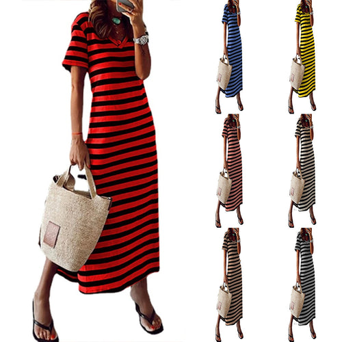 Dame Casual Stribet Maxikjole Stilla