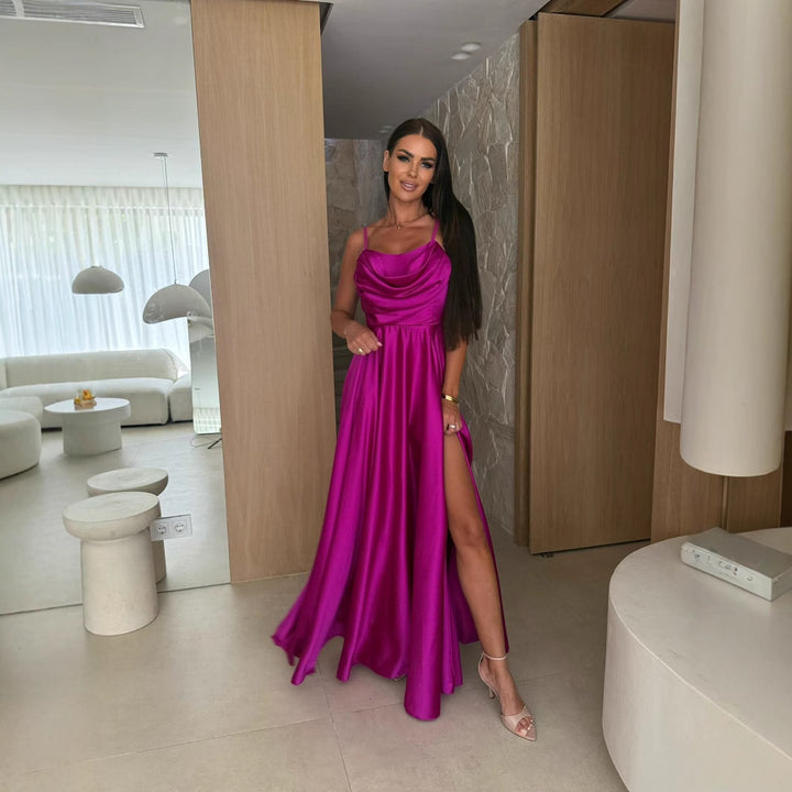 Damer Elegant Satin Aftenkjole Stilla