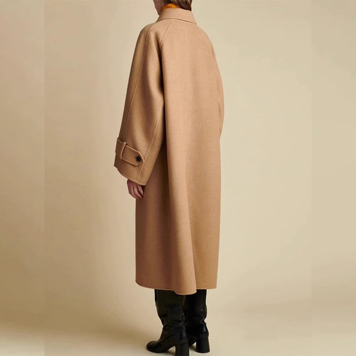 Kvindernes oversized uldfrakke med moderne krave Stilla