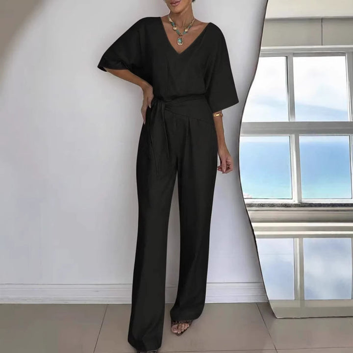 Kvinder Elegant Jumpsuit med skræddersyet snit og omslagssnor Skovae