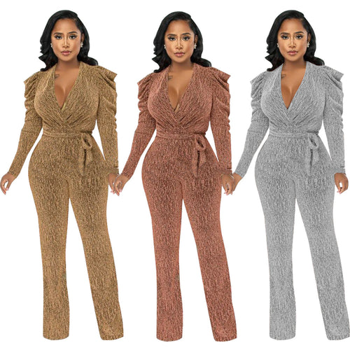 Dame Elegant Jumpsuit med raffineret drapering og figursyet snit Stilla