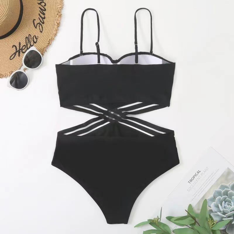 Dame High-Waisted Crisscross Bikini Sæt Stilla