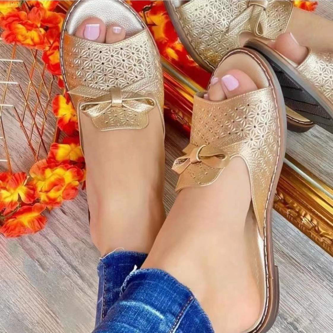 Dame Slip-On Sandaler med blomsterdesign og komfortabelt fodseng Stilla