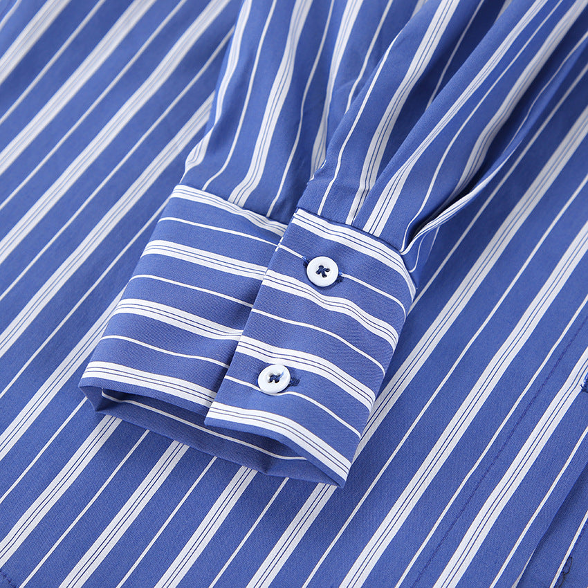 Dame afslappet pyjamasæt med striber og løs pasform Stilla
