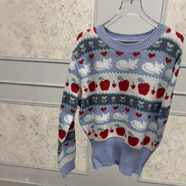 Dame sweatshirt med kreativ mønstermix og høj komfort Stilla