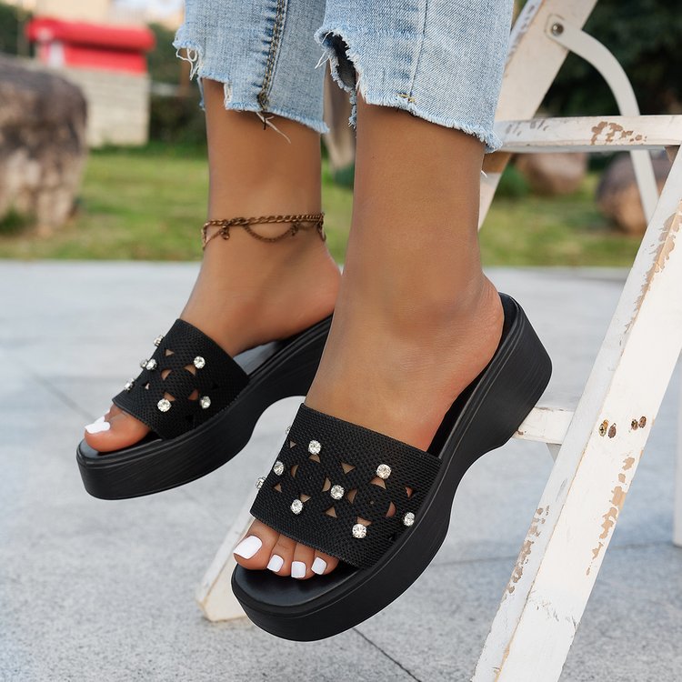 Dame Wedge-sandaler med elegant smykkeudsmykning Stilla