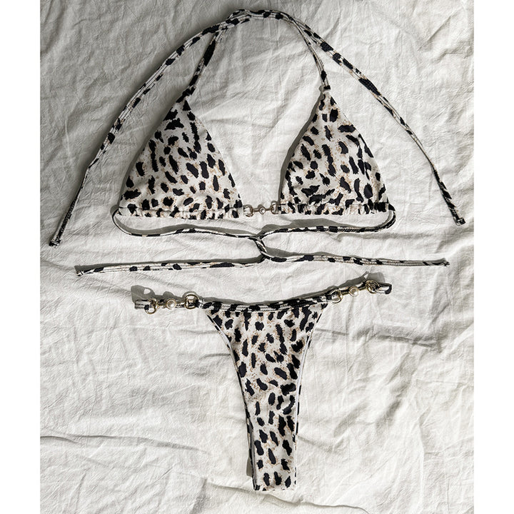 Damer Triangel-Bikini med stilfulde kædedetaljer Skovae