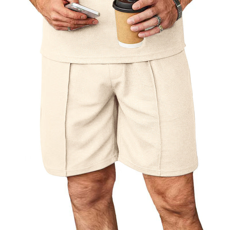 Herrer fritidsshorts med struktureret stof og elastisk talje Stilla