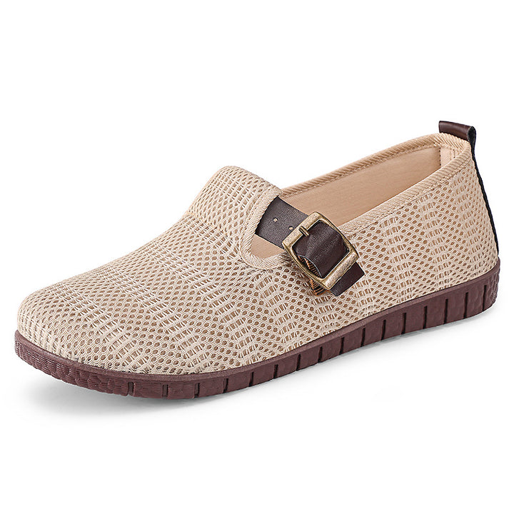 Dame Åndbare Slip-On Mokkasiner med Fashionable Rem Stilla