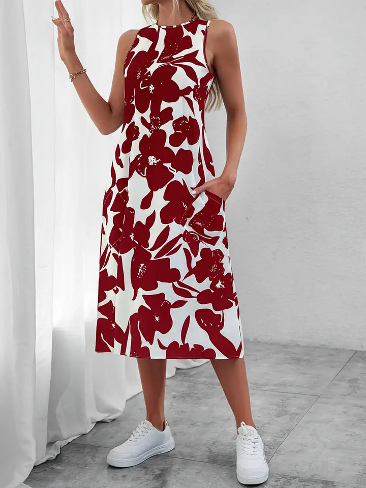 Dame Midikjole med blomsterprint Stilla