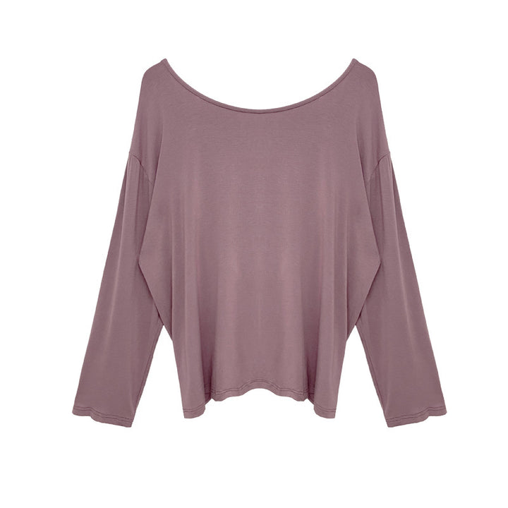 Dame Oversized Langærmet T-shirt med afslappet snit og vid udskæring Stilla