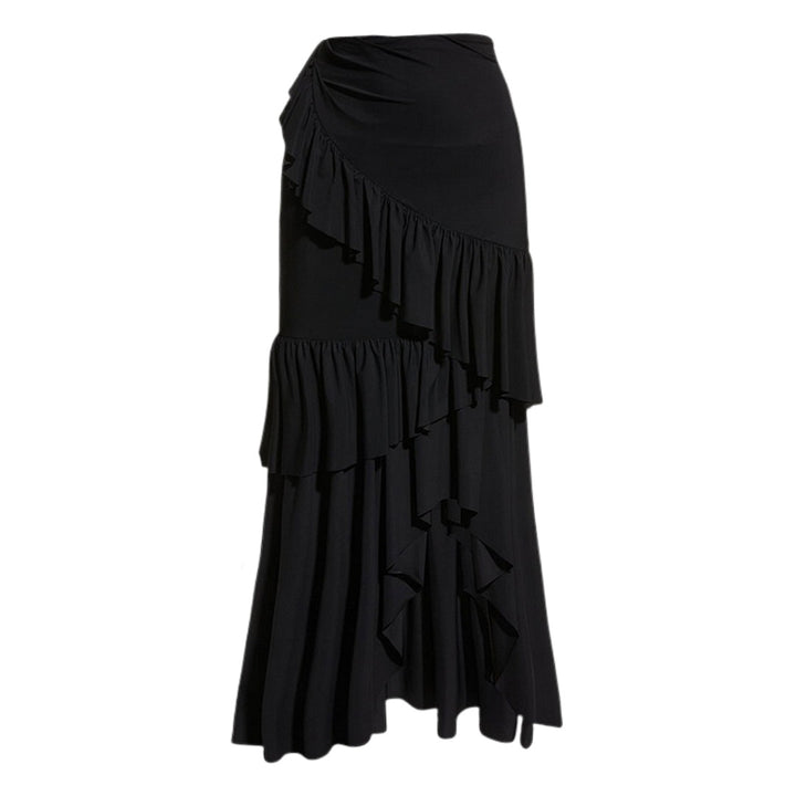 Dame One-Shoulder Badedragt med Volantnederdel Skovae
