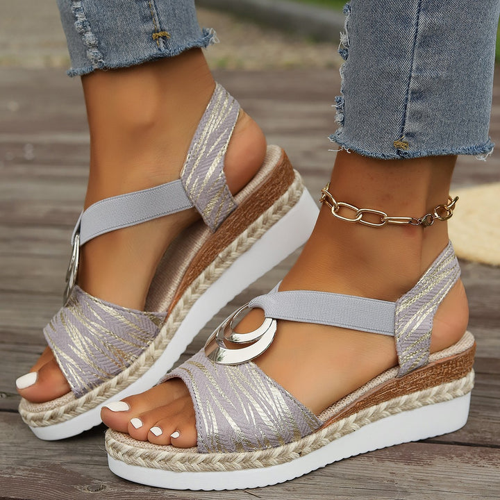 Dame Wedge-sandaler med trendy rebrem og moderigtigt remdesign Stilla