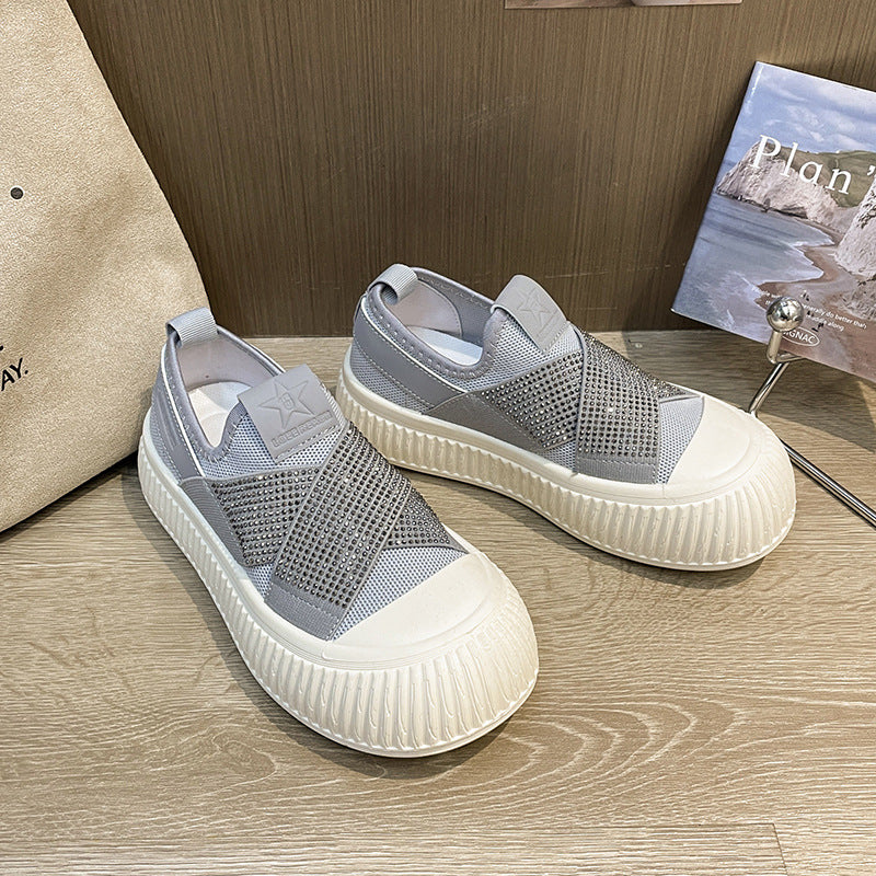 Dame Sneakers med elastiske krydsbånd og skridsikker sål Stilla