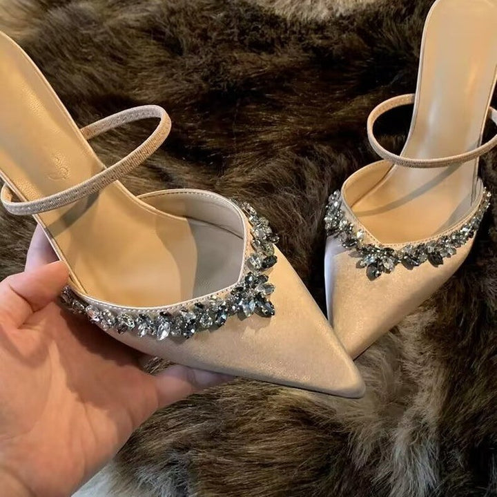 Dame Elegant Slingback-pumper med glitrende strassbesætning Stilla