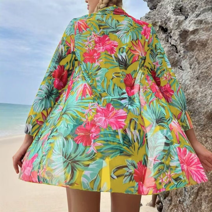 Dame bikiniset med blomsteroverdel Stilla