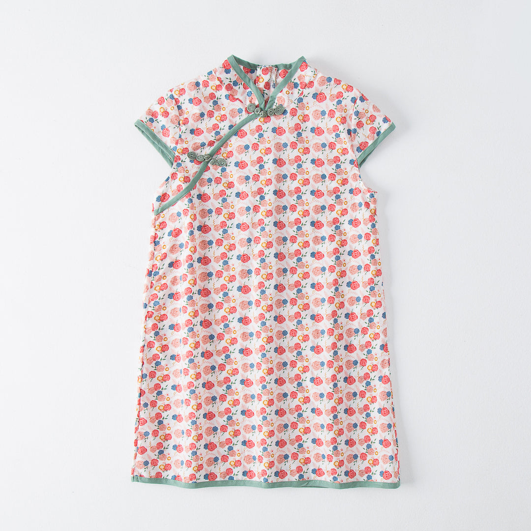 Pige Floral Print Orientalsk Kjole Stilla
