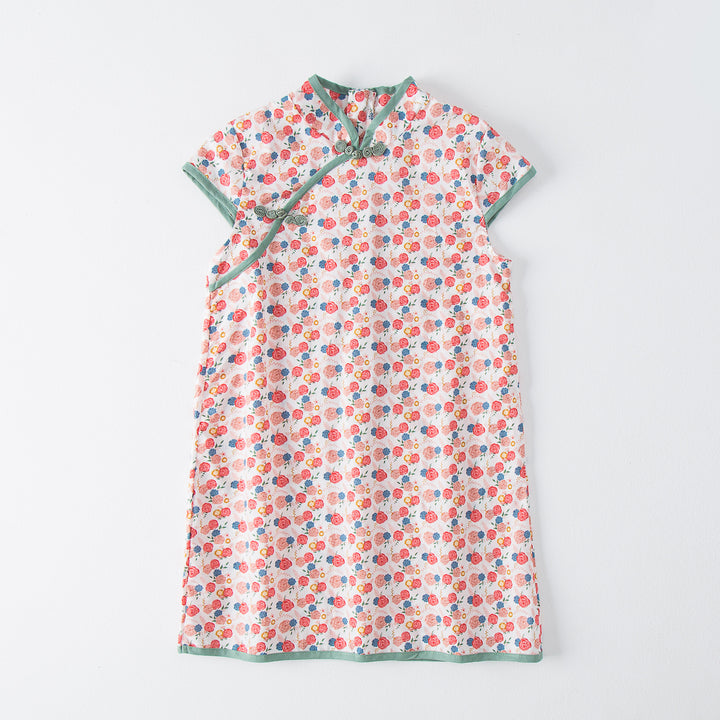 Pige Floral Print Orientalsk Kjole Stilla