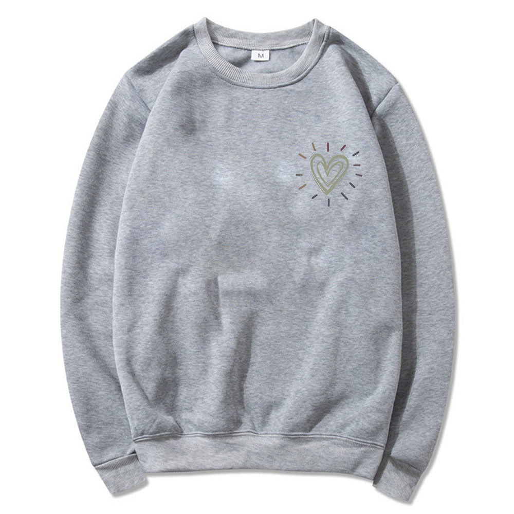 Kvinderne Oversized Hoodie med Sødt Hjerte Motiv og Casual Snit Stilla