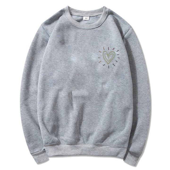 Kvinderne Oversized Hoodie med Sødt Hjerte Motiv og Casual Snit Stilla