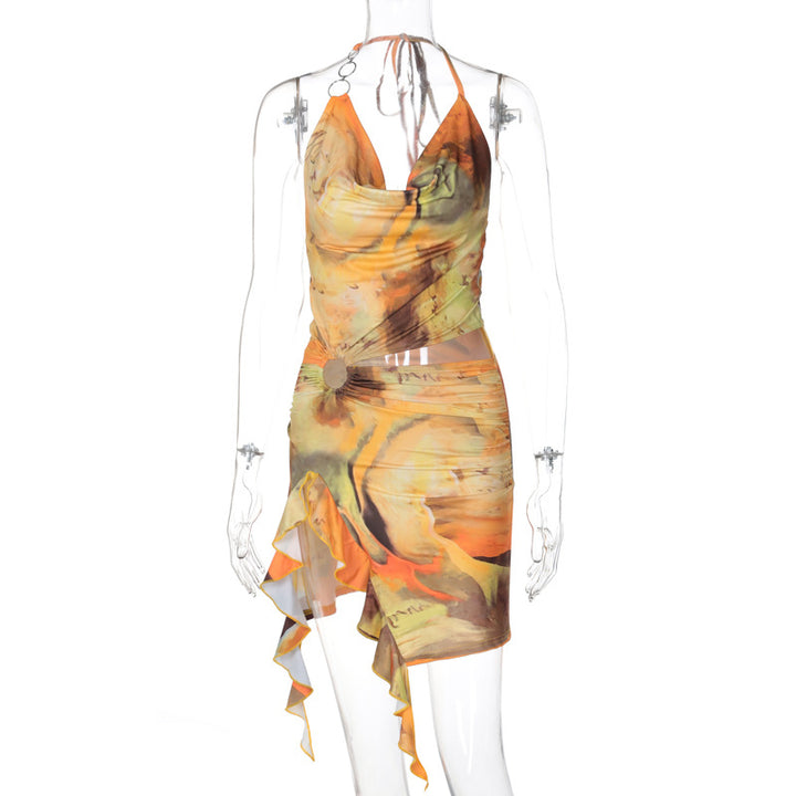 Dame Elegant Wrap Dress med raffineret vanddesign Skovae
