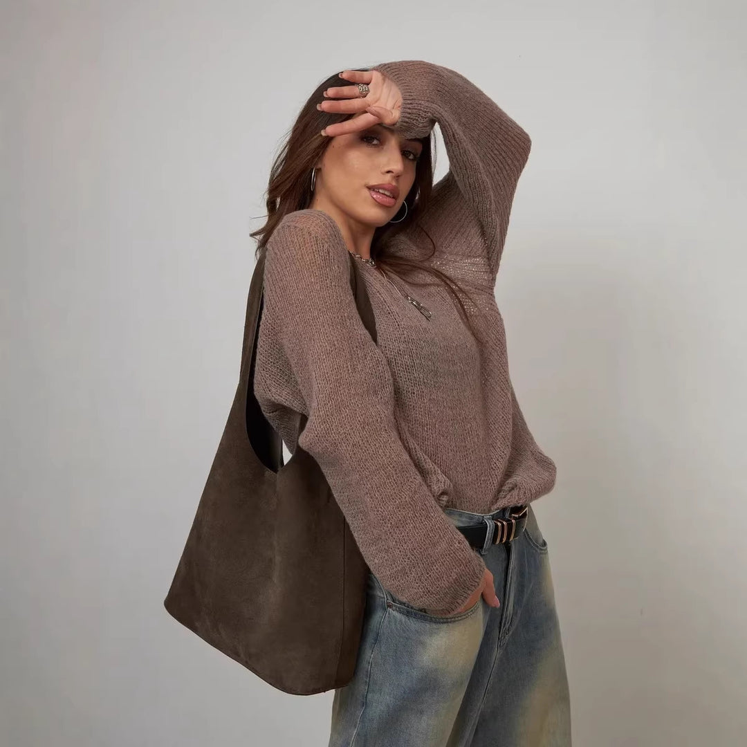 Kvinders afslappede sweater med en afslappet tekstur og blødt materiale Stilla