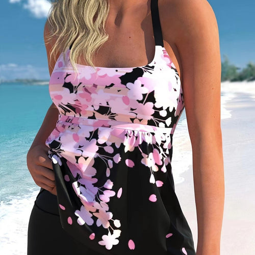 Dame Tankini-sæt med figurformende top og behagelige shorts Stilla