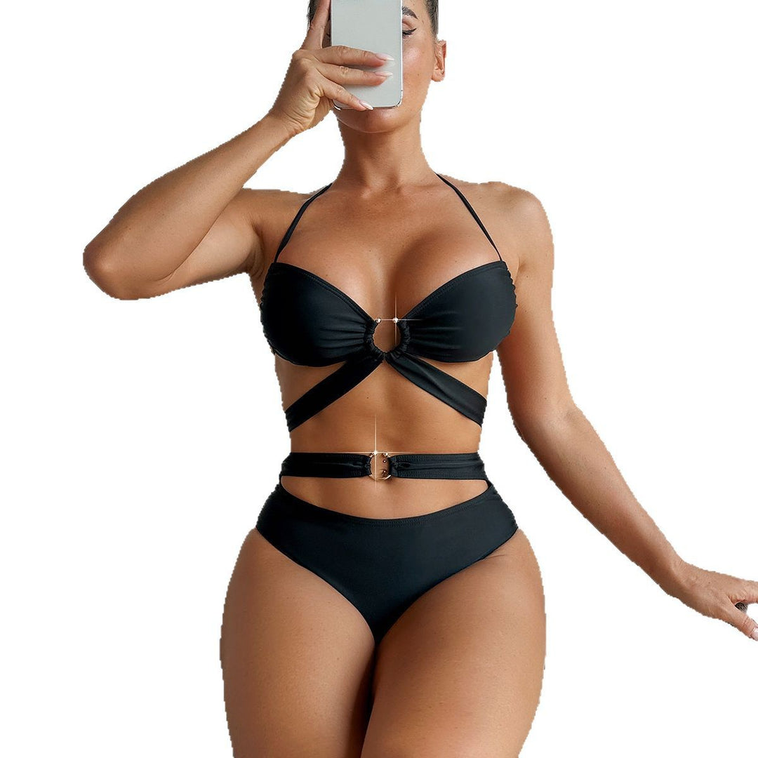 Dame Højskåret Bikini-Sæt med Ringdetalje Stilla
