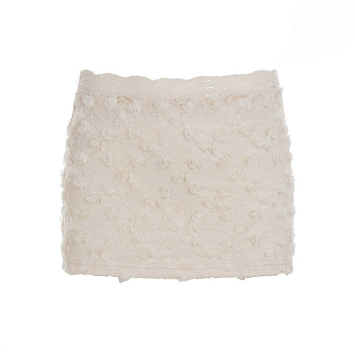 Damen Minirock mit floralem Spitzenmuster Skovae